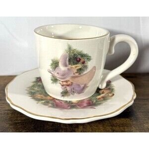Vintage Disney Direct Christmas Dumbo Cup And Saucer